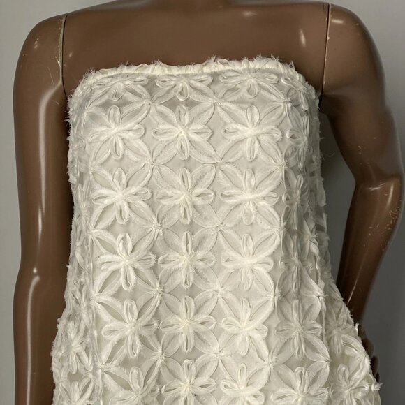 NEW WEWOREWHAT Women’s Strapless Lace Mini Dress – Ivory – Size 10 - Picture 9 of 10